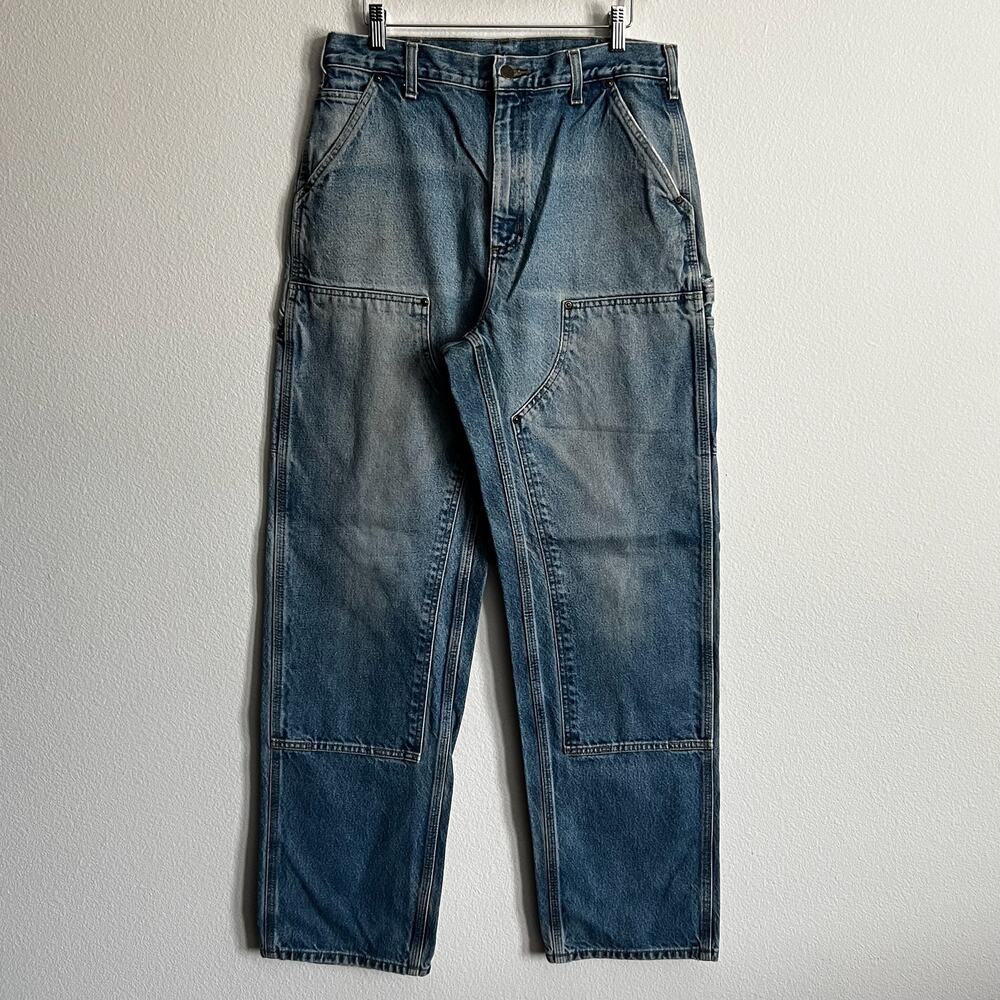 Carhartt B73 DST denim blue double knee work wear carpenter pants